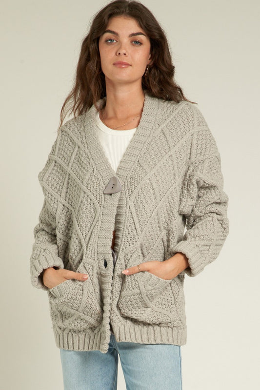 Sweater Cardigan with Button Detail