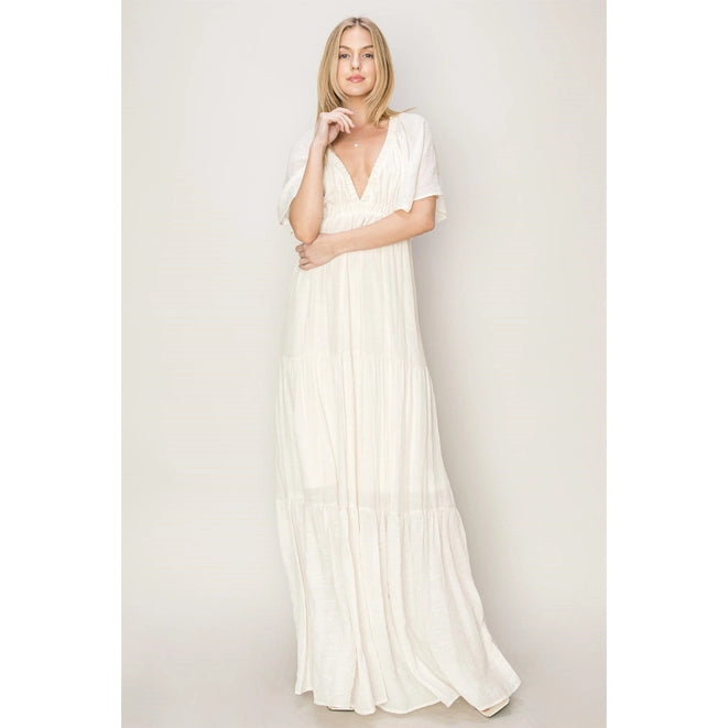 Open Back Tiered Maxi Dress