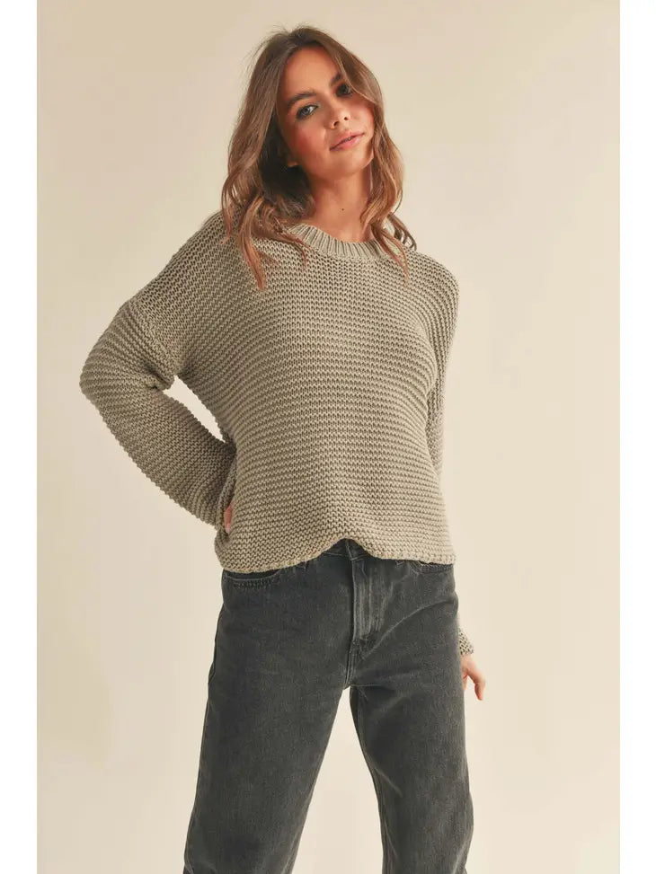 Round Neck Sweater Knitted Top