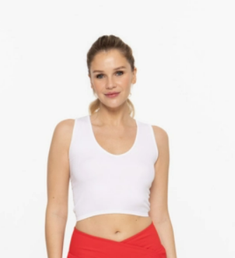 Seamless Ribbed V-Neck Crop Top