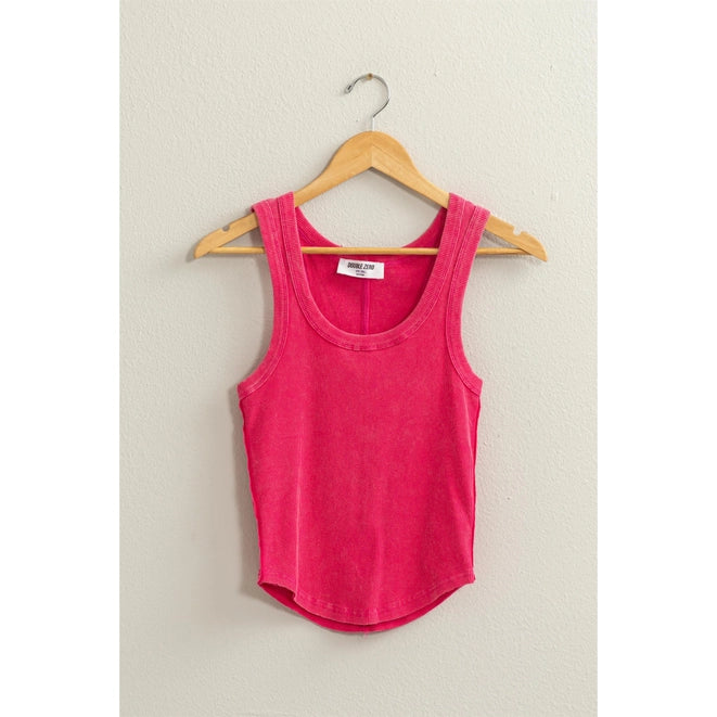 Rasberry Timeless Acid Washed Tank Top