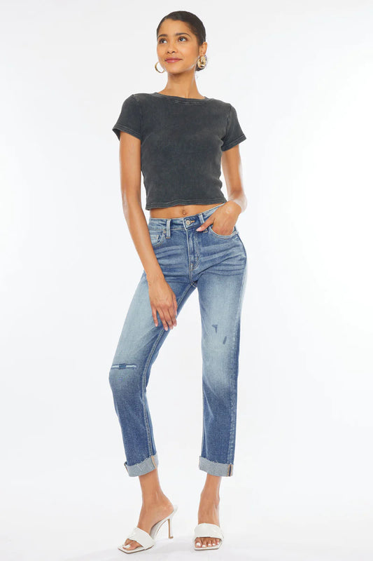 Kaly High Rise Slim Straight Jeans