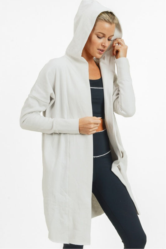 Open Front Longline Hoodie Cardigan